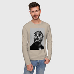 Лонгслив хлопковый мужской Leon, цвет: миндальный — фото 2