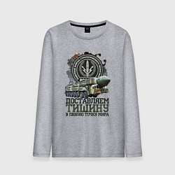 Лонгслив хлопковый мужской Доставляем тишину, цвет: меланж