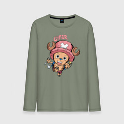 Лонгслив хлопковый мужской Тони Тони Чоппер One Piece, цвет: авокадо