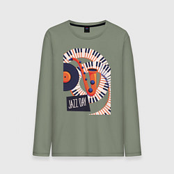 Лонгслив хлопковый мужской Джаз, цвет: авокадо