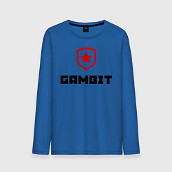 Лонгслив хлопковый мужской Gambit цвета синий — фото 1