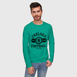 Лонгслив хлопковый мужской Chelsea Football Club цвета зеленый — фото 2