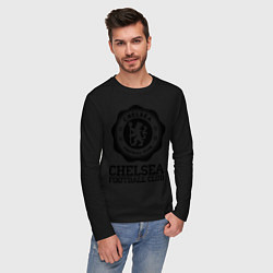 Лонгслив хлопковый мужской Chelsea FC: Emblem, цвет: черный — фото 2