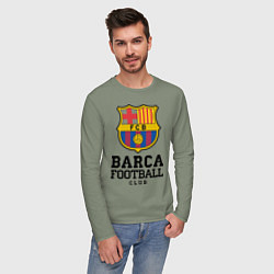 Лонгслив хлопковый мужской Barcelona Football Club, цвет: авокадо — фото 2