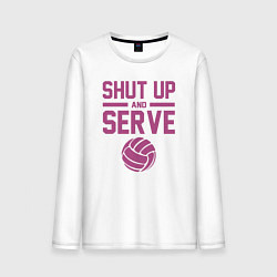 Лонгслив хлопковый мужской Shut Up And Serve, цвет: белый