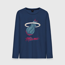 Лонгслив хлопковый мужской Miami Heat, цвет: тёмно-синий