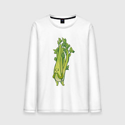 Лонгслив хлопковый мужской Сельдерей, цвет: белый