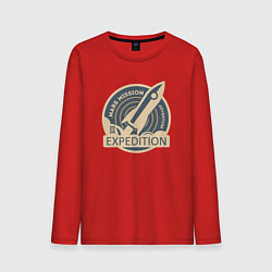 Лонгслив хлопковый мужской На Марс - 2030, цвет: красный
