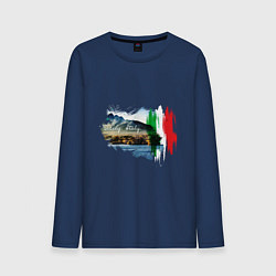 Лонгслив хлопковый мужской Страны Италия Сицилия, цвет: тёмно-синий