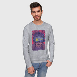 Лонгслив хлопковый мужской CYBERPUNK 2077 КИБЕРПАНК Z, цвет: меланж — фото 2