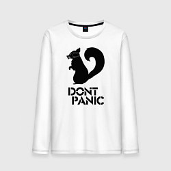 Лонгслив хлопковый мужской Dont panic black, цвет: белый