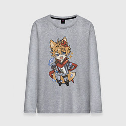 Лонгслив хлопковый мужской Лисёнок Тарталья, цвет: меланж