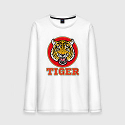 Лонгслив хлопковый мужской Tiger Japan, цвет: белый