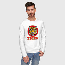 Лонгслив хлопковый мужской Tiger Japan, цвет: белый — фото 2