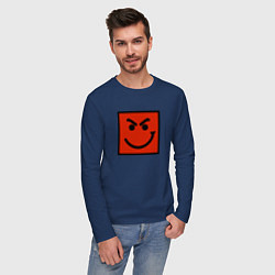 Лонгслив хлопковый мужской BON JOVI HAVE A NICE DAY SMILE LOGO, цвет: тёмно-синий — фото 2