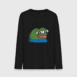 Лонгслив хлопковый мужской Pepe happy Пепе хеппи, цвет: черный