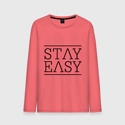 Лонгслив хлопковый мужской Stay easy, цвет: коралловый