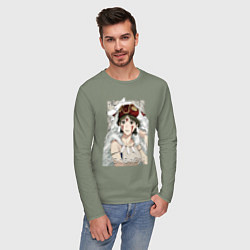 Лонгслив хлопковый мужской Princеss mononoke, цвет: авокадо — фото 2