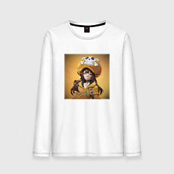 Лонгслив хлопковый мужской Улыбка Мэй, цвет: белый