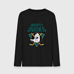 Лонгслив хлопковый мужской Анахайм Дакс, Mighty Ducks, цвет: черный