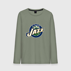 Лонгслив хлопковый мужской Юта Джаз, цвет: авокадо
