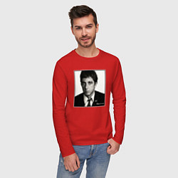Лонгслив хлопковый мужской Аль Пачино Al Pacino, цвет: красный — фото 2