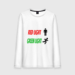 Лонгслив хлопковый мужской Red, Green Light, цвет: белый