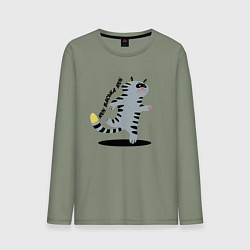 Лонгслив хлопковый мужской Беги, Васька, беги!, цвет: авокадо