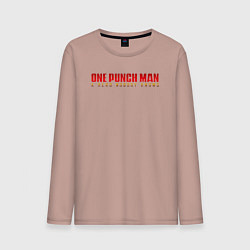 Лонгслив хлопковый мужской One Punch Man a hero nobody knows, цвет: пыльно-розовый