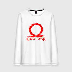 Лонгслив хлопковый мужской GOD OF WAR RED LOGO RAGNAROK, цвет: белый