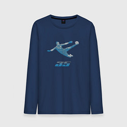 Лонгслив хлопковый мужской Акинфеев 35, цвет: тёмно-синий