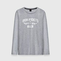 Лонгслив хлопковый мужской Iron Addicts Gym, цвет: меланж