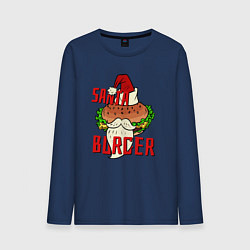 Лонгслив хлопковый мужской Santa Burger, цвет: тёмно-синий