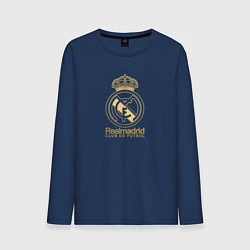 Лонгслив хлопковый мужской Real Madrid gold logo, цвет: тёмно-синий