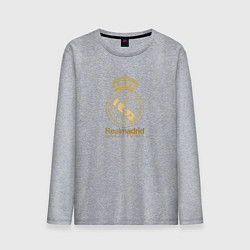 Лонгслив хлопковый мужской Real Madrid gold logo, цвет: меланж