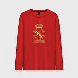 Лонгслив хлопковый мужской Real Madrid gold logo, цвет: красный