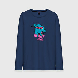 Лонгслив хлопковый мужской Mr Beast Gaming, цвет: тёмно-синий