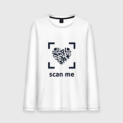 Лонгслив хлопковый мужской Scan Me - Heart, цвет: белый