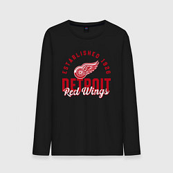 Лонгслив хлопковый мужской Detroit Red Wings Детройт Ред Вингз, цвет: черный
