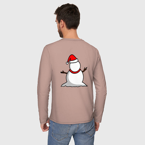 Мужской лонгслив Двухсторонний снеговик / Пыльно-розовый – фото 4
