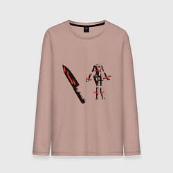 Лонгслив хлопковый мужской Dexter Knife, цвет: пыльно-розовый