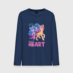 Лонгслив хлопковый мужской My Little Pony Follow your heart, цвет: тёмно-синий