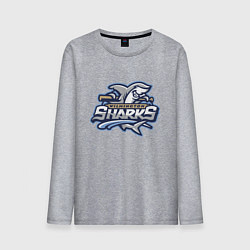 Лонгслив хлопковый мужской Wilmington sharks -baseball team, цвет: меланж