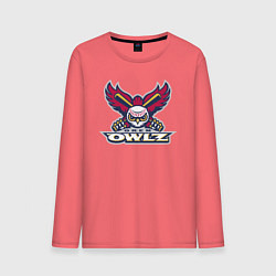 Лонгслив хлопковый мужской Orem Owlz - baseball team, цвет: коралловый