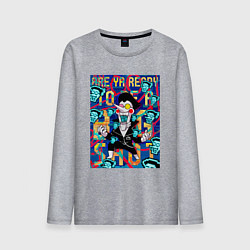 Лонгслив хлопковый мужской Deltarune - Are You Ready?, цвет: меланж
