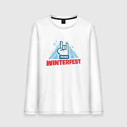 Лонгслив хлопковый мужской Winterfest, цвет: белый