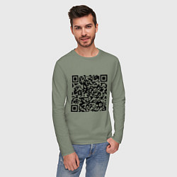 Лонгслив хлопковый мужской QR-код Скала Джонсон, цвет: авокадо — фото 2