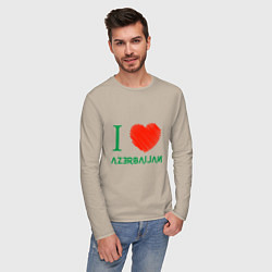 Лонгслив хлопковый мужской Love Azerbaijan, цвет: миндальный — фото 2