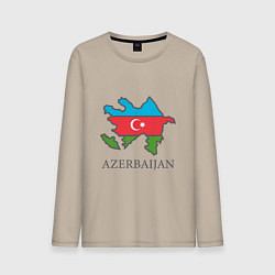 Лонгслив хлопковый мужской Map Azerbaijan, цвет: миндальный