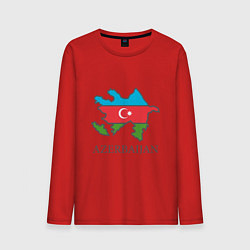 Лонгслив хлопковый мужской Map Azerbaijan, цвет: красный